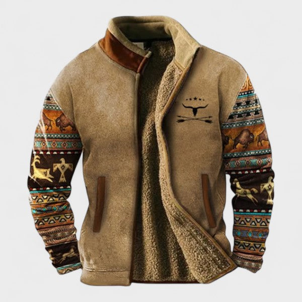 Adrian | Brown Two-Tone Fleece Jacket