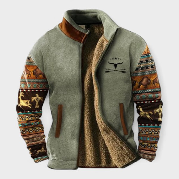 Adrian | Brown Two-Tone Fleece Jacket
