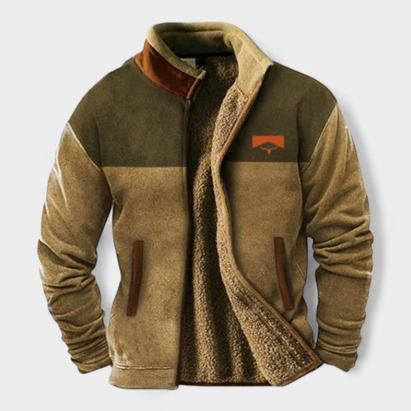 Adrian | Brown Two-Tone Fleece Jacket
