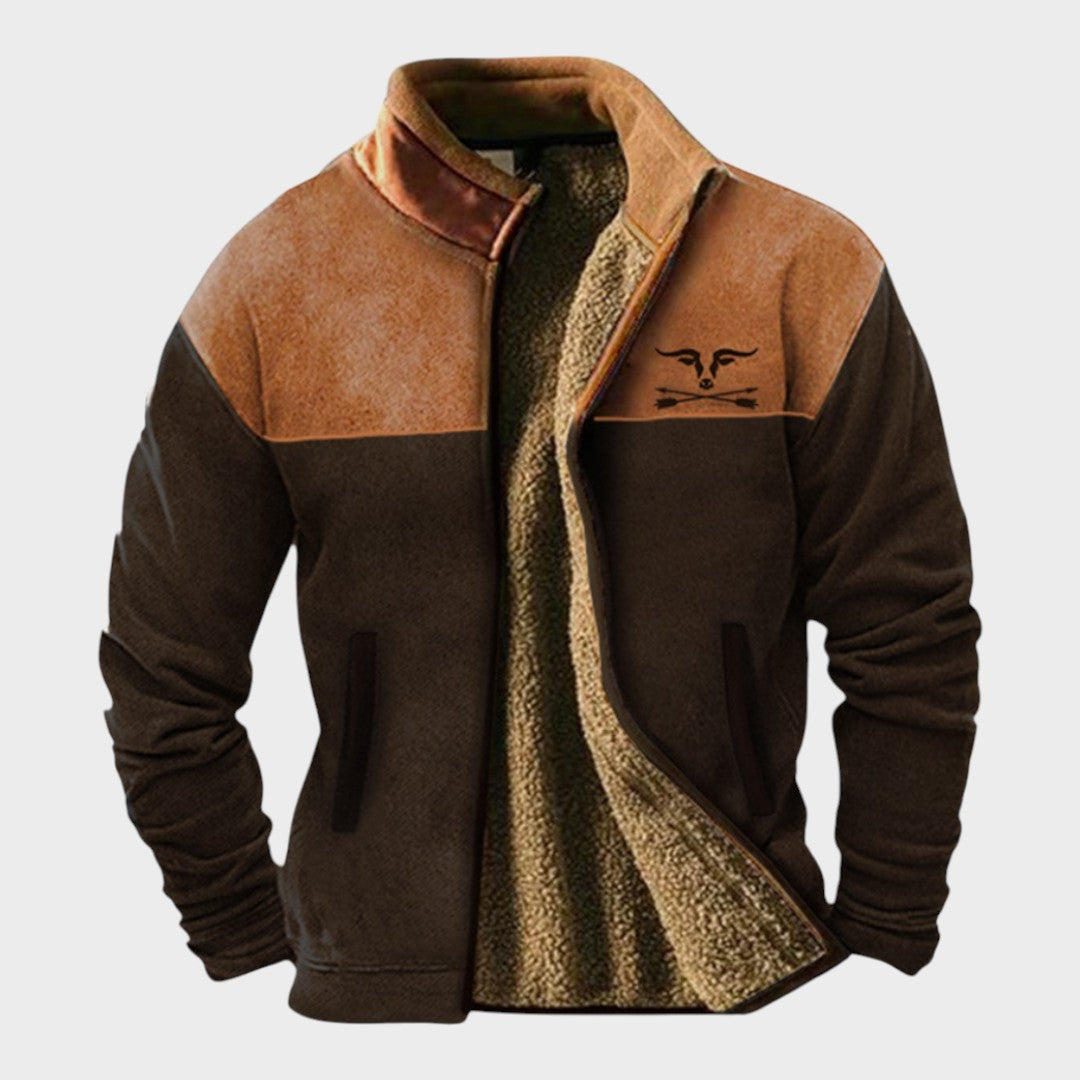 Adrian | Brown Two-Tone Fleece Jacket