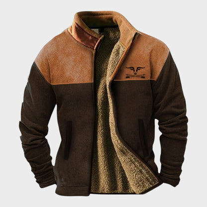 Adrian | Brown Two-Tone Fleece Jacket