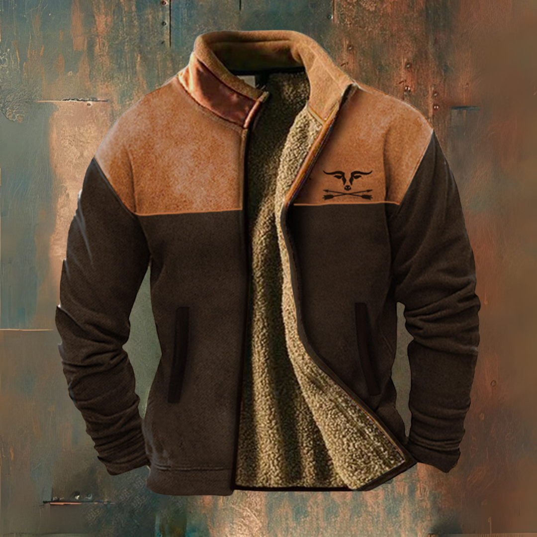 Adrian | Brown Two-Tone Fleece Jacket