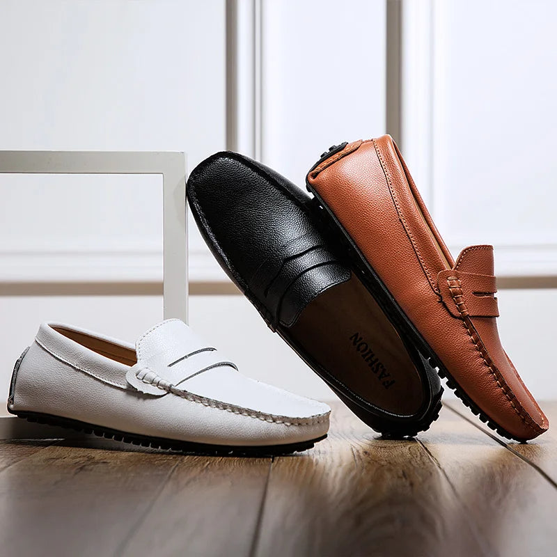 Hugh | Relaxed Leather Summer Loafers
