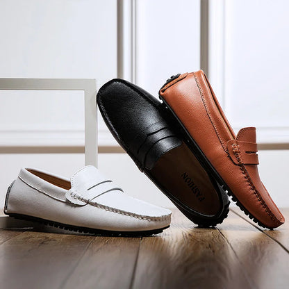 Hugh | Relaxed Leather Summer Loafers