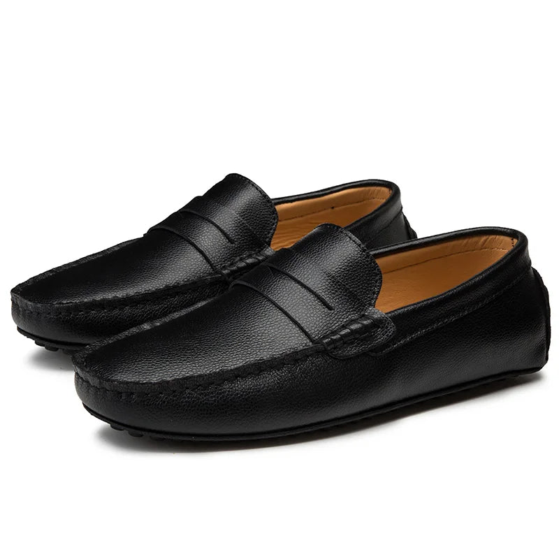 Hugh | Relaxed Leather Summer Loafers