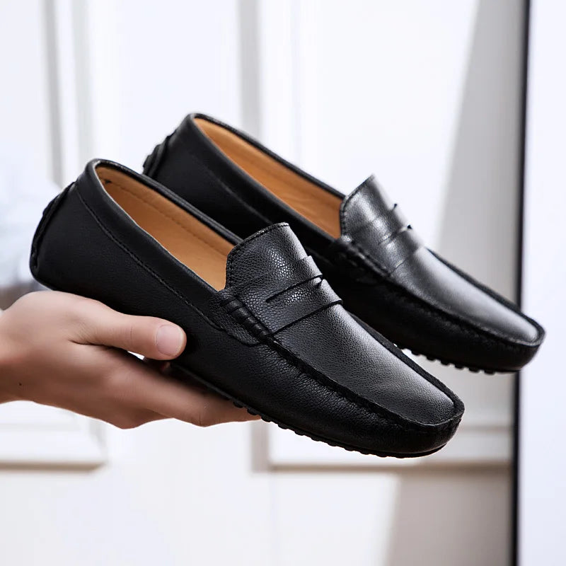 Hugh | Relaxed Leather Summer Loafers