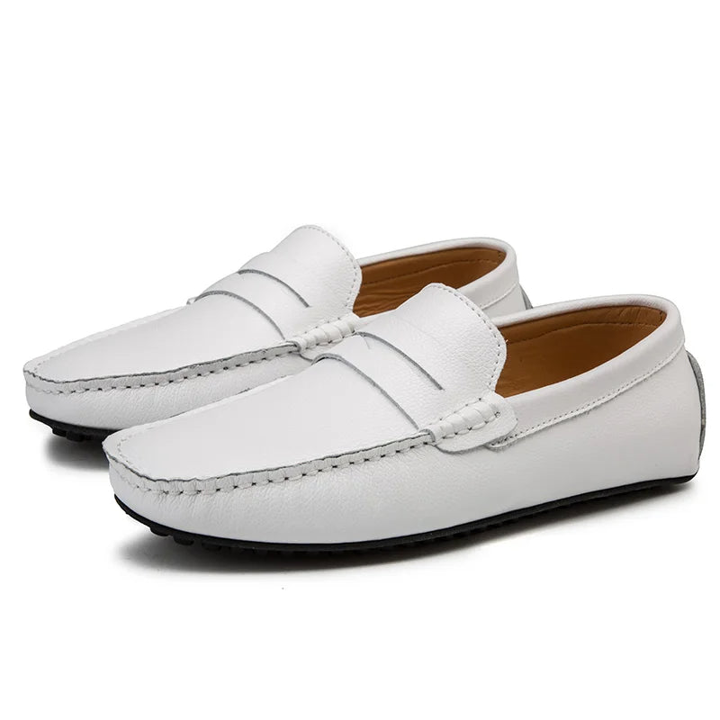 Hugh | Relaxed Leather Summer Loafers