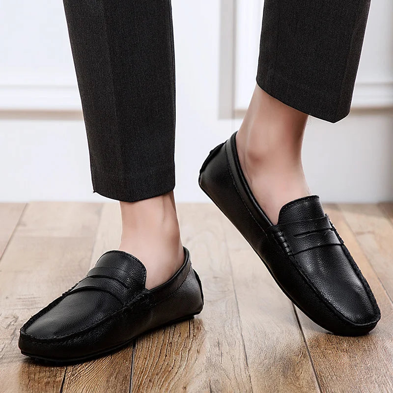 Hugh | Relaxed Leather Summer Loafers