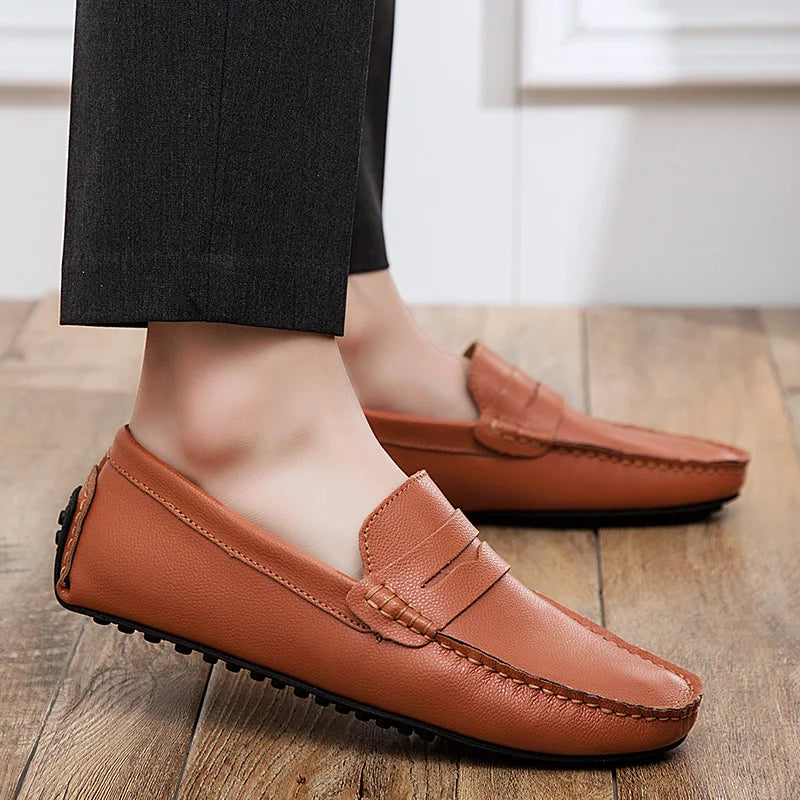 Hugh | Relaxed Leather Summer Loafers