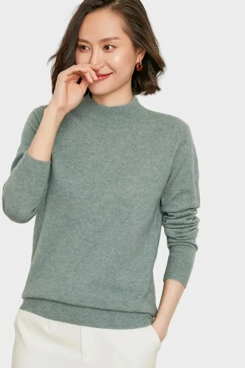 Agnes | Soft Sage Crew-Neck Jumper