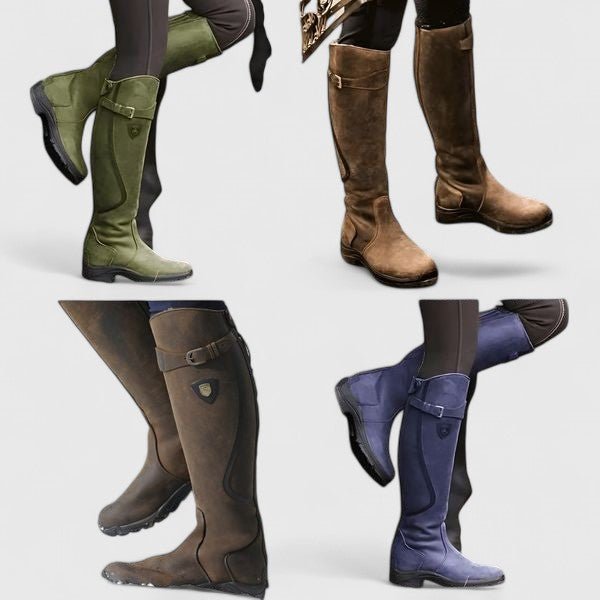 Agnes | Black Buckle Riding Boots