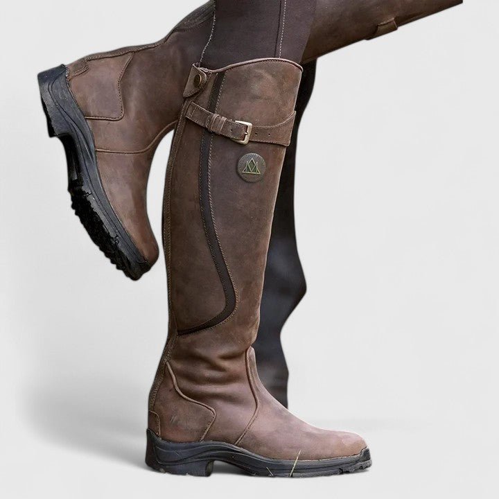 Agnes | Black Buckle Riding Boots