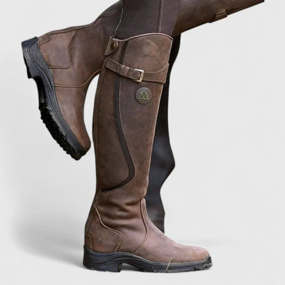 Agnes | Black Buckle Riding Boots