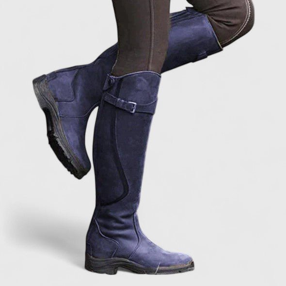 Agnes | Black Buckle Riding Boots