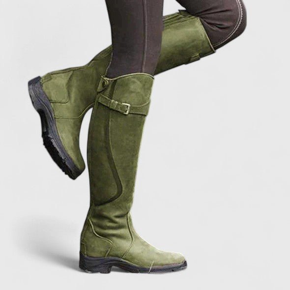 Agnes | Black Buckle Riding Boots