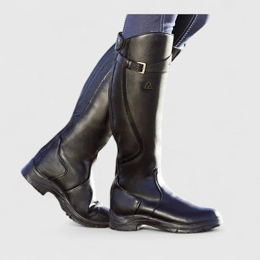 Agnes | Black Buckle Riding Boots