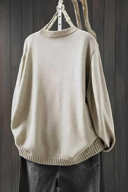 Agnes | Beige Cardigan with Colourful Buttons