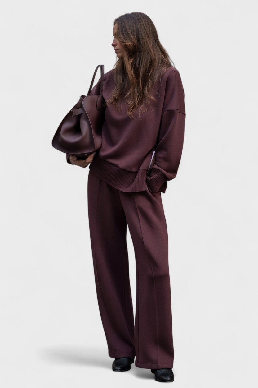 Agnes | Cowl-Neck Knit Trouser Set