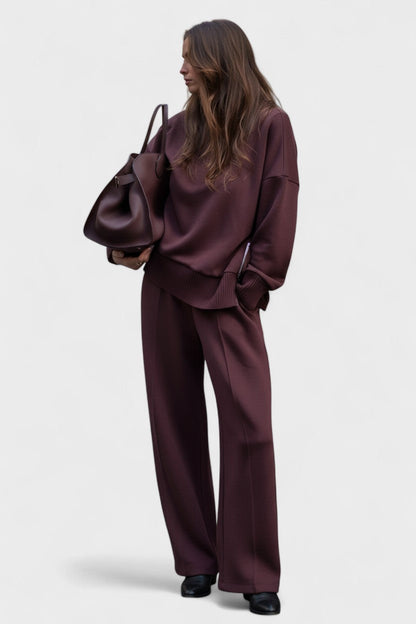 Agnes | Cowl-Neck Knit Trouser Set