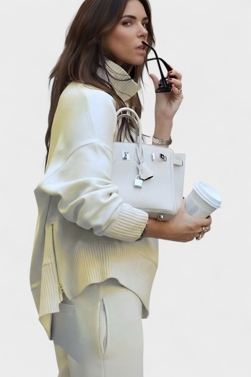 Agnes | Cowl-Neck Knit Trouser Set