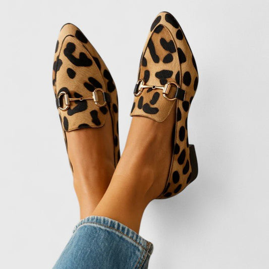 Arlene | Leopard Print Block-Heel Loafers