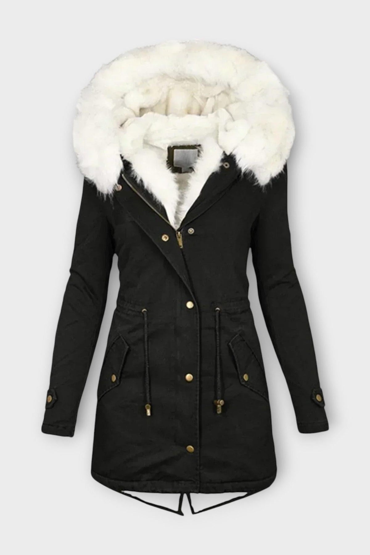 Aisha | Olive Faux-Fur Hooded Parka