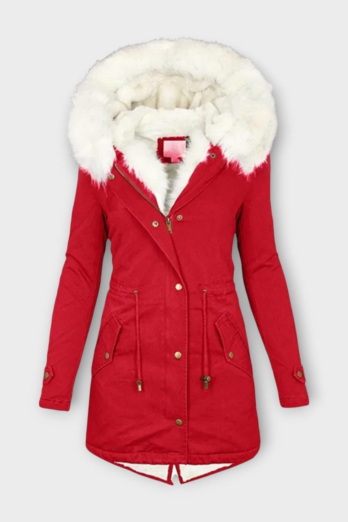 Aisha | Olive Faux-Fur Hooded Parka