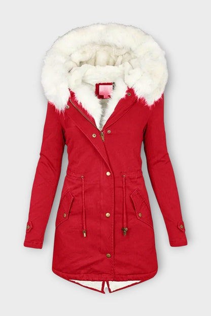 Aisha | Olive Faux-Fur Hooded Parka