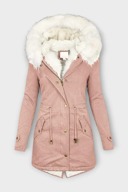 Aisha | Olive Faux-Fur Hooded Parka