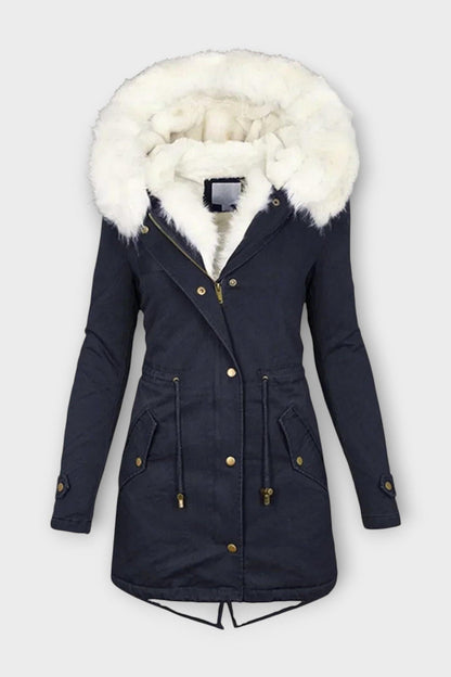 Aisha | Olive Faux-Fur Hooded Parka