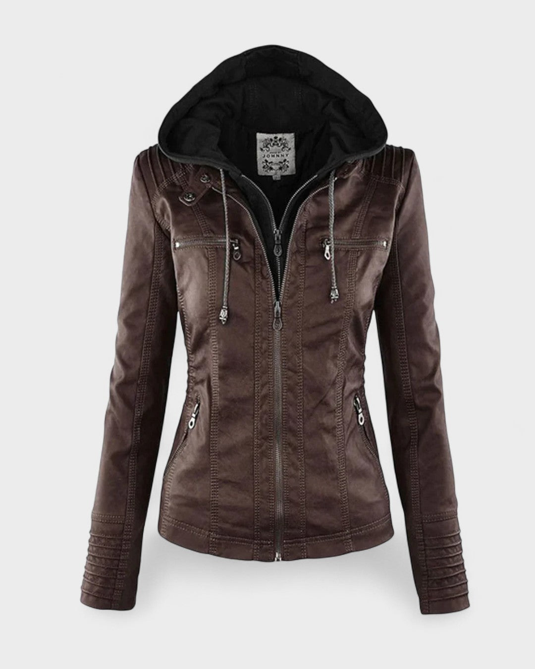 Roberta | Brown Hooded Jacket