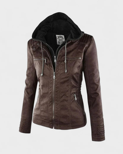 Roberta | Brown Hooded Jacket