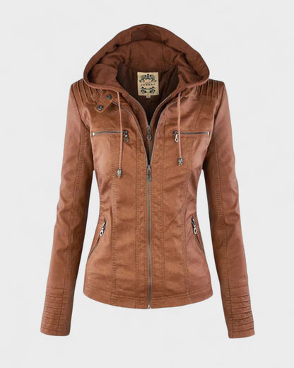 Roberta | Brown Hooded Jacket