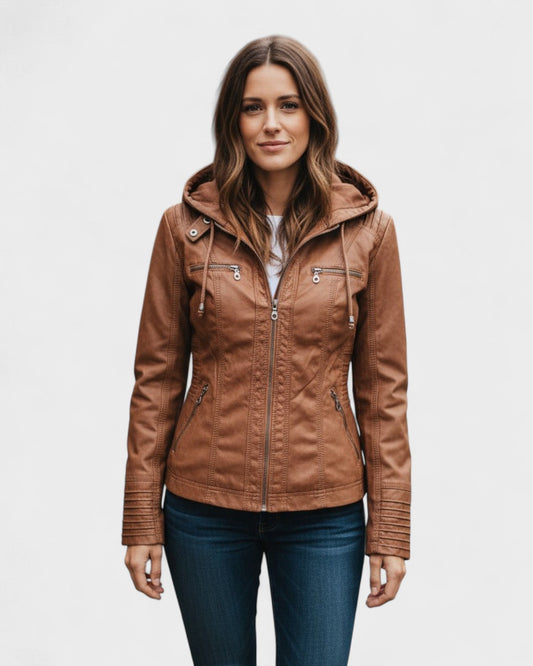 Roberta | Brown Hooded Jacket