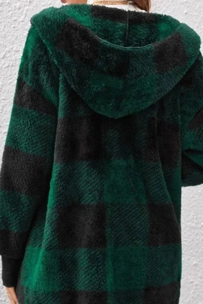 Roberta | Neutral Check Hooded Coat
