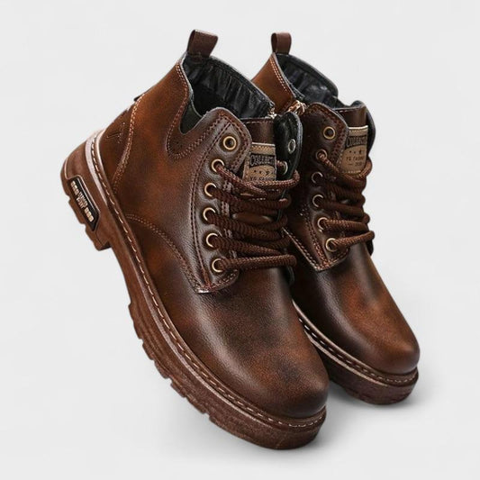 Alex | Brown Vintage Lace-Up Boots