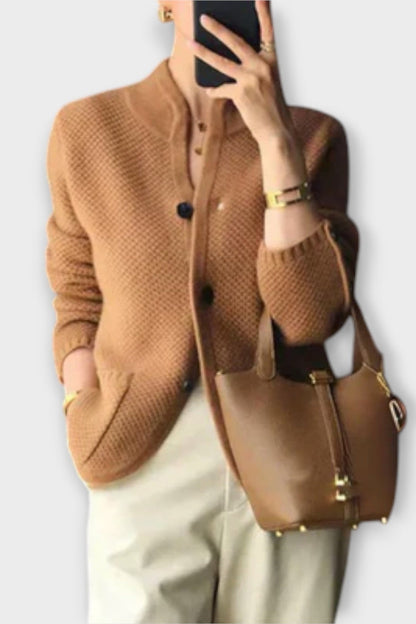 Alissa | Beige Tailored Knit Cardigan