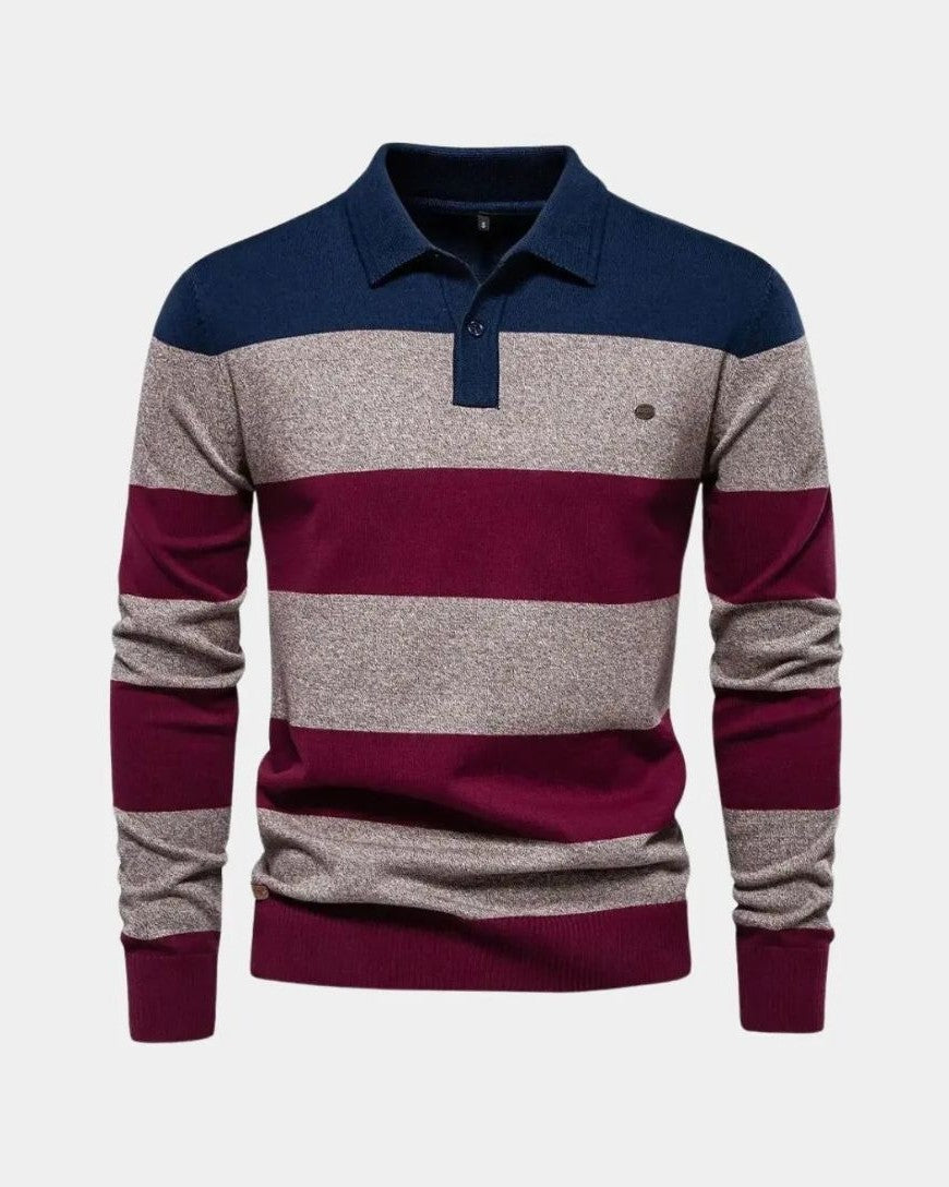 Allan | Striped Long-Sleeve Polo Knit