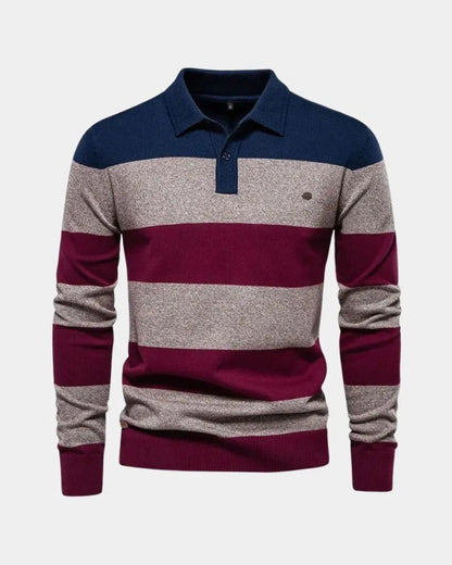 Allan | Striped Long-Sleeve Polo Knit