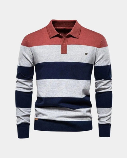 Allan | Striped Long-Sleeve Polo Knit