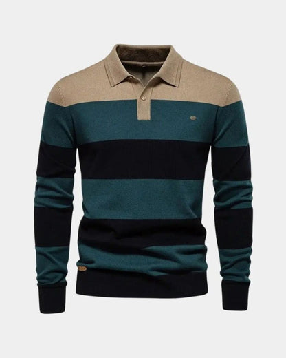 Allan | Striped Long-Sleeve Polo Knit