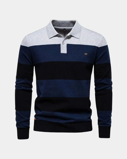 Allan | Striped Long-Sleeve Polo Knit