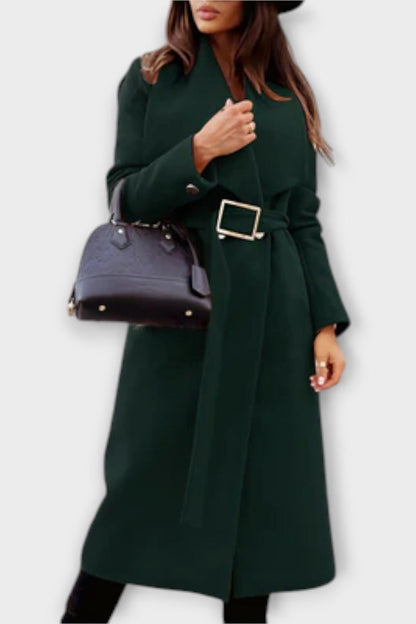 Alma | Black Belted Long Coat