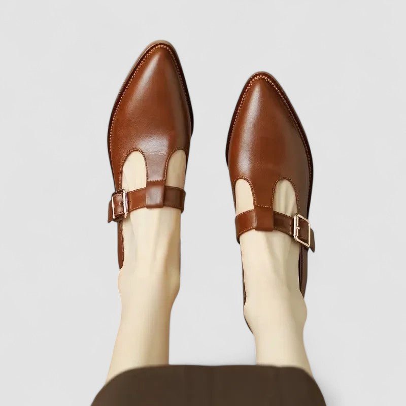 Alma | Cream Buckle Mary Jane Flats