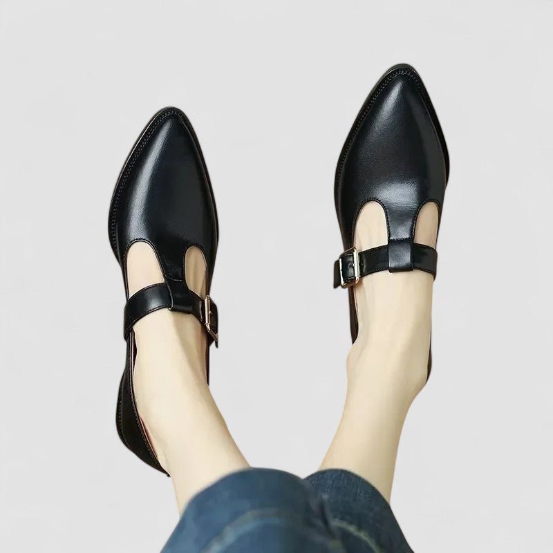 Alma | Cream Buckle Mary Jane Flats