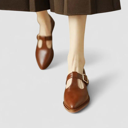 Alma | Cream Buckle Mary Jane Flats