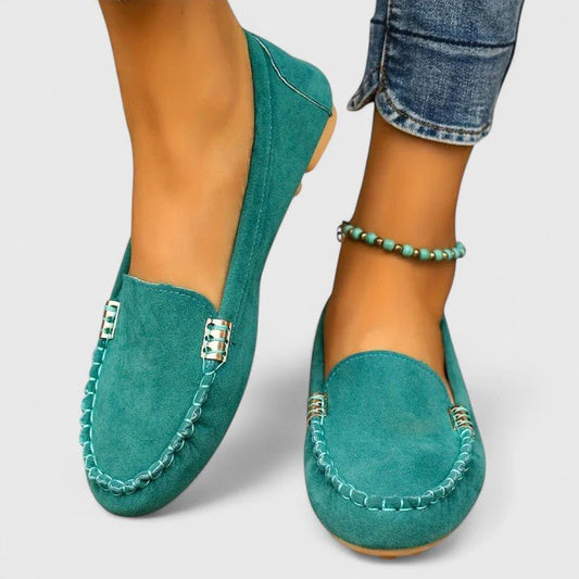 Alma | Turquoise Stitched Moccasins