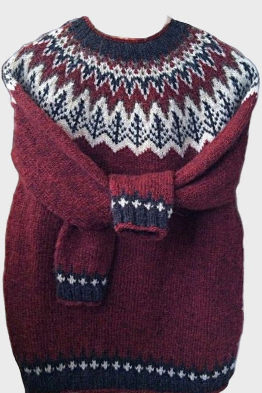 Alma | Burgundy Fair Isle Jumper