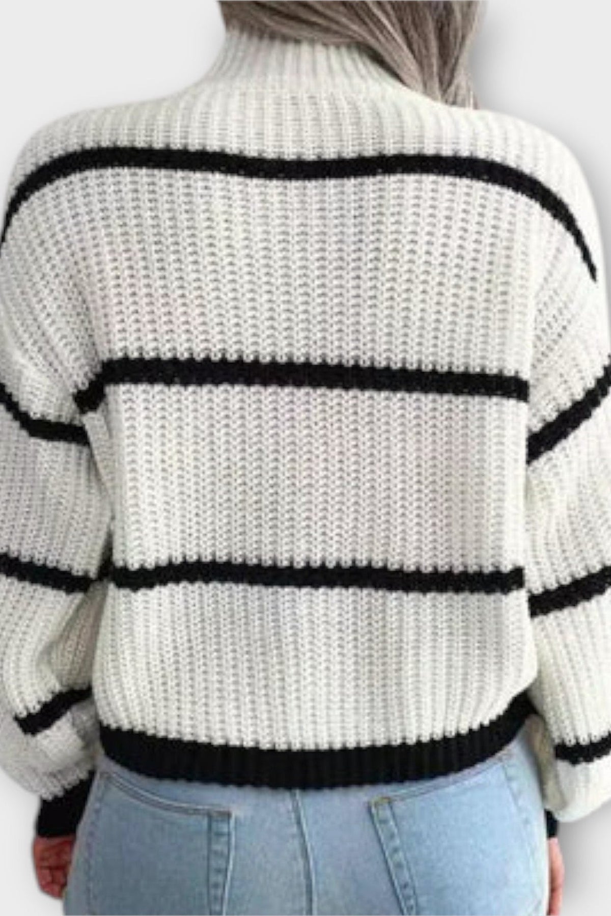 Alma | Olive Striped Knit Jumper
