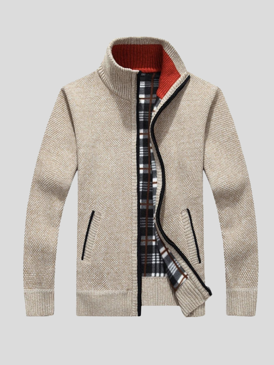 Alfie | Cream Zip Knit Jacket